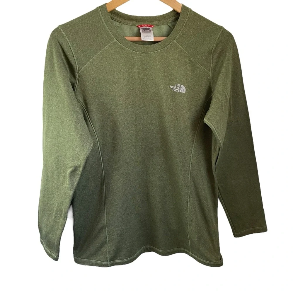 The North Face Green Warm Long Sleeve Shirt Size L - Picture 1 of 4